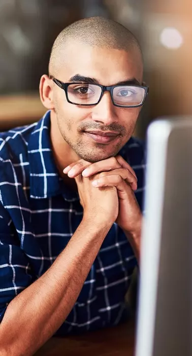 Man on computer